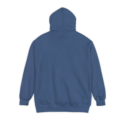 Back view of navy Après Rally Pickleball Hoodie showing relaxed fit and heavyweight fleece fabric.